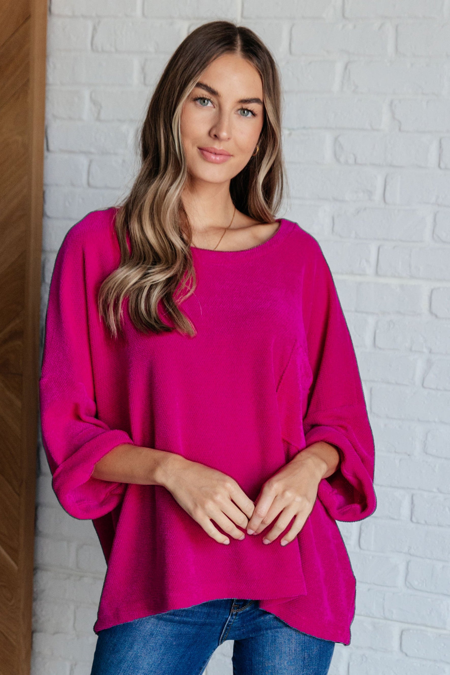 Pink Thoughts Chenille Blouse - SwagglyLife Home & Fashion
